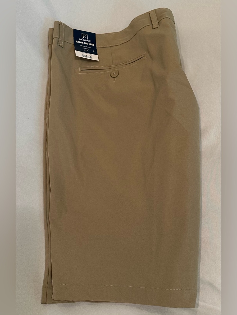 George Men's Khaki Moisture Wicking UPF 30 Above the Knee Shorts Size 46